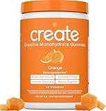 Create Creatine Monohydrate Gummies for Men & Women, Boost Focus, Strength, and Endurance, Anti-Melting Formula, Vegan, Gluten-Free, Non-GMO, 1.5g of Creatine per Gummy (Orange)