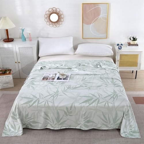 Surwin Manta Refrescante, Q-MAX0.4 Manta de Enfriamiento para Verano, Fibra de bambú Ligera Transpirable Suave y Amigable, Fibra de Enfriamiento Blanket para Sofa, Cama (Verde Claro,90x100cm)