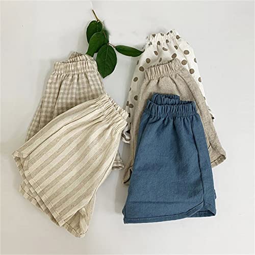 Toddler Boys Girls Shorts Cotton Linen Grid Summer Casual Shorts Kids Motion Short Pants Jogging Pants4