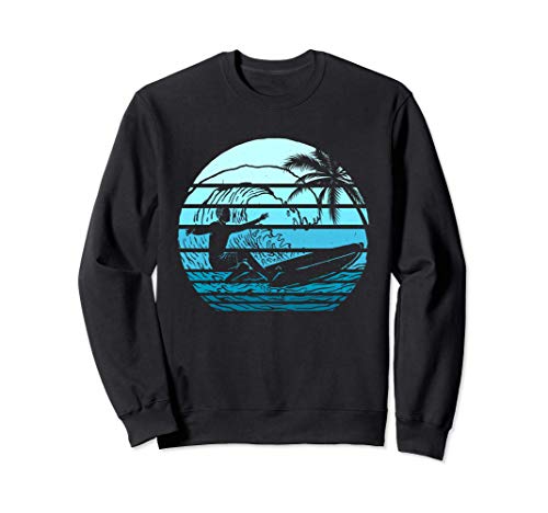 Surf Vintage Sunset Surfing Lover Gift Beach Retro Surfer Sudadera