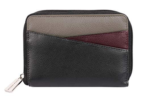 RFID Blocking Wanda Leather Medium Wallet (Black Multi)