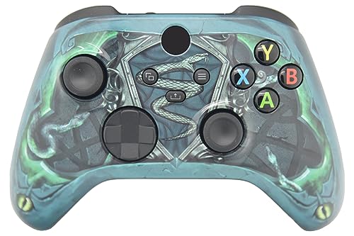 Image of ProControllers LLC Hand Airbrushed Fade Custom Controller Compatible with Xbox Series X /S & Xbox One (Series X /S Green Snake)