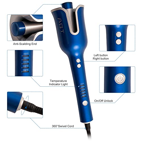 Automatic Curling Iron, 1 Inch Ceramic Hair Rollers For Long Hair, Auto Rotating Curling Iron With 5 Adjustable Temp Up To 450℉ & Anti-Stuck, Hot Rollers With Fast Heating For Women #TOP3