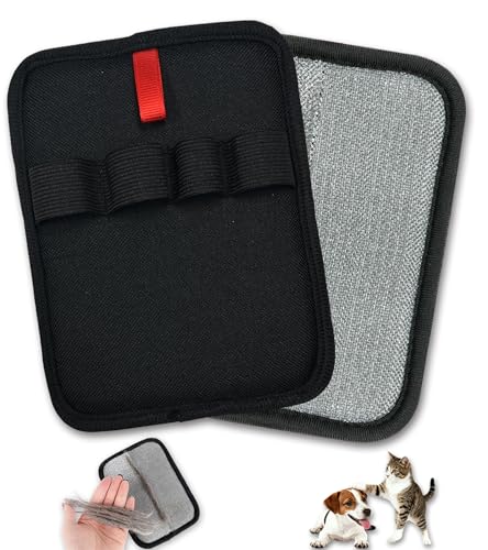 LUCKYOPERA Pet Hair Removal Gloves for Cats & Dogs, Reusable Electrostatic Grooming Gloves, Hair Remover Tool for Couch, Furniture, Carpet, Car Seat, Clothes (Finger Type)