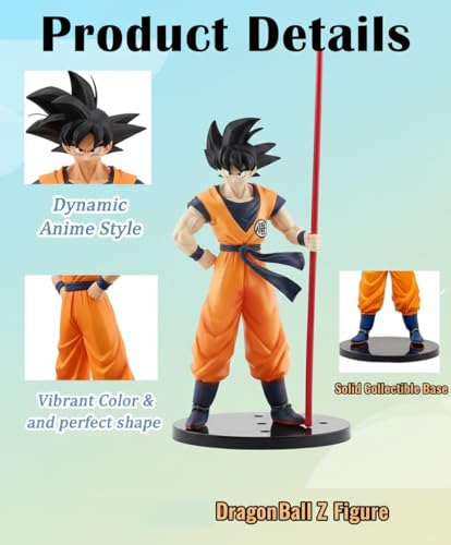 Image of Goku Action Figure with Stick 23 cm | Dragon Ball Anime Action Figure Collectibles