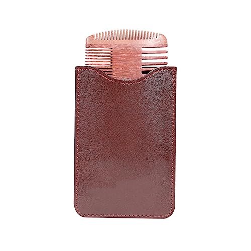 VICASKY Elegant Double Sided Beard Comb Styling Tool Coarse and Fine Teeth Anti-static Wood Compact for On-the-go Random Style