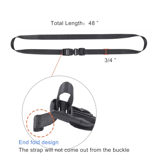 Image of Buckle Straps with Clips, Adjustable Nylon Straps with Buckle, Packing Strap, Black 4 Pack (2'x0.75)