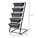 4FT Vertical Garden Freestanding Elevated Planter with 5 Container Boxes Outdoor Elevated Raised Bed (4 FT, Dark Grey)