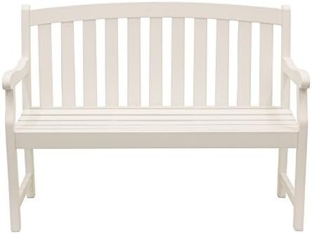 Decor Therapy Marley 2-Seat Outdoor Bench, White