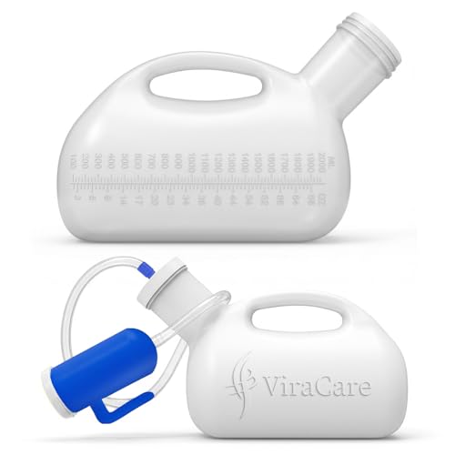 Portable Urine Bottles Male 2000ml| Male Urinal Collector for Bedridden & Elderly | Mens Urine Bottles Spill Proof | Pee Bottle for Men with Tube & Funnel |