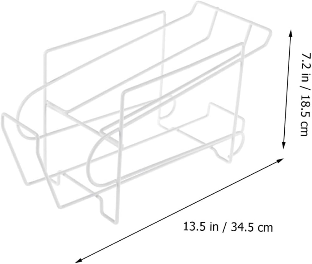 PRETYZOOM 1pc Automatic Iron Can Storage Rack for Fridge White Space-saving Design for Kitchen and Bar Holds Cans Automatic Cover Position Neat Organization