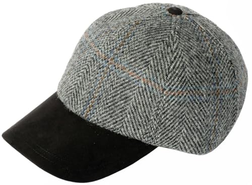 Casquette en Harris Tweed gris-noir Failsworth idéale pour l'hiver