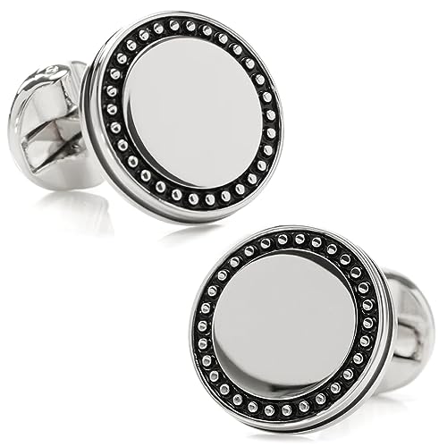 Ox & Bull Trading Co シルバー ブラック スタッド カフス カフスボタン カフリンクス ob-ee-sd-sl