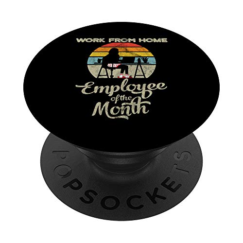 Empleado del mes que trabaja desde casa Teletrabajo de la PopSockets PopGrip: Agarre intercambiable...