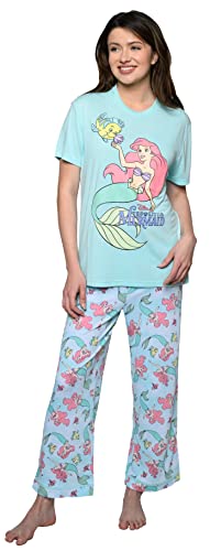 Disney Womens Pajama Set The Little Mermaid Print T-shirt and Lounge Pants3