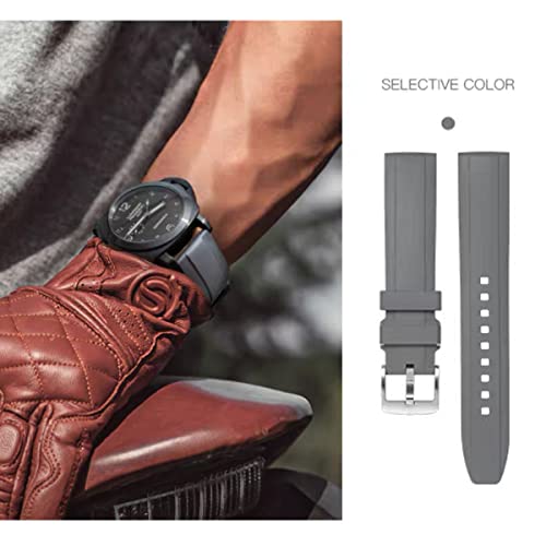 Image of Watch Band Quick Release Fluororubber 19mm 20mm 21mm 22mm Soft Durable Universal FKM Rubber Replacement Band Strap for Men Women
