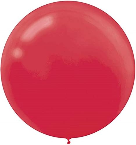 Globos redondos de látex rojo manzana, 24 pulgadas (paquete de 25), perfectos para fiestas, celebraciones y decoraciones navideñas