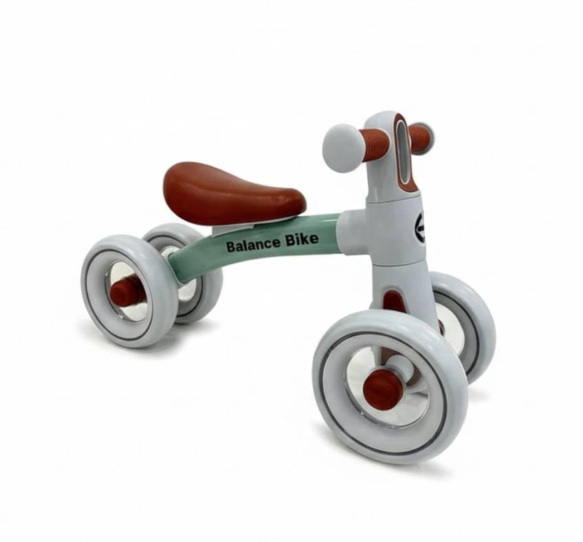 Scale Sports Baby Balance Bike for 1 Year Old Boys Girls – Toddler Bike 12–24 Months with 4 Wheels & Adjustable Seat – First Birthday Gift Ride-On Toy for Indoor Outdoor Use