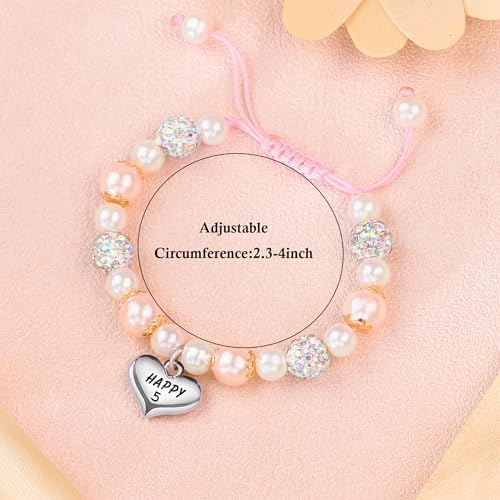 Sereney Birthday Gifts for Girls, Beaded Bracelets as 1/2 1 2 3 4 5 6 7 8 9 10 11 12 13 14 15 16 Year Old Birthday Gift, Adjustable Cross/Pearl Bracelet as Happy Birthday Gifts for Daughter - View 6