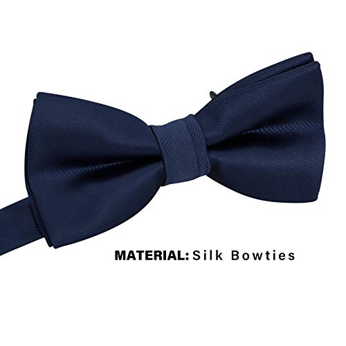 Welrog Kids Boys Silk Bow Ties - Baby Pre Tied Solid Color Adjustable Bowtie Length 10 X 5 Cm #TOP5