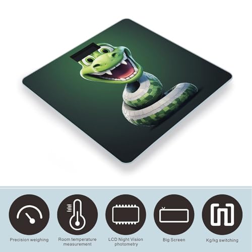 Báscula Digital Verde Cartoon Snake de Vidrio Templado miniatura 3