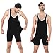 2BOLD Wrestling Singlets For Men (Black, Medium, Simple)