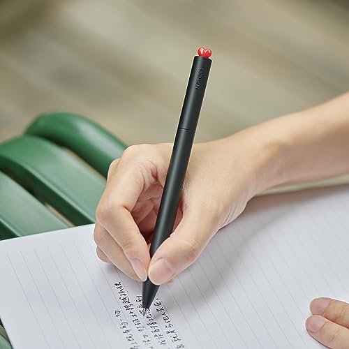 Image of Kaco FIRST Cute Heart Gel Ink Pens Set 2 Color Pens with Extra 4 Black Refills Valentine's Day Christmas Gifts
