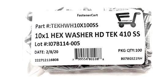 Tornillo TEK acero inoxidable hexagonal 10x1 pack 100 miniatura 3