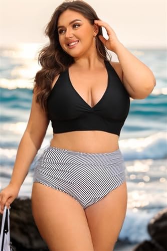 Women's Sporty Adjustable Wide Straps Bikini Top Large Bust Criss Cross Back Supportive Swimsuit Tops Only4