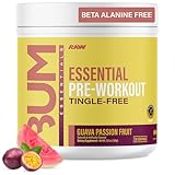 RAW Essential Tingle-Free Pre Workout Powder - Preworkout Without Beta-Alanine for Clean Energy & Focus - Workout Supplement with 200mg of Natural Caffeine - Guava Passion Fruit - 30 Servings