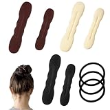 9er Set Magic Dutt Maker Schwamm - Flexibles Duttkissen (3 Groß & 3 Klein) inkl. 3 Haargummis - Donut Hair Bun Maker & Dutt Hilfe für extra Volumen - Haarknoten Styling für Damen & Mädchen