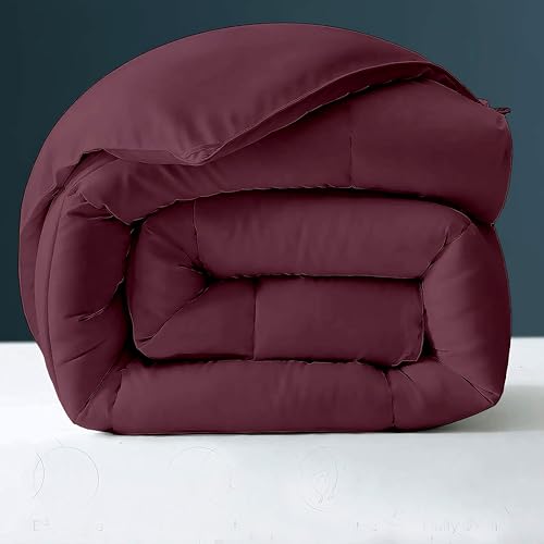 Image of Day Care - 600 GSM Hotel Quality-Down Alternative Microfiber Comforter for Heavy Winter Queen Size Comforter /Blanket /Rajai (90 inch x 90 inch Inches /228cm x 228cm) - Comforter Queen Size|Wine