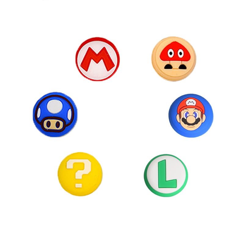 Switch Thumb Grip Covers Compatible with Nintendo Switch/OLED/Lite Controller Accessories, Soft Silicone Joy-Con Joystick Grip Cute 3D Analog-6PCS (B)