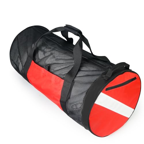 Luwint Heavy Duty Mesh Large Dive Duffle Bag, Pro Diving Gear Bag for Scuba Diving, Snorkeling, Travel Mesh Tote Bag for Diving, Snorkel, Beach, Pool Trip, Swimming, Water Sports Dive Equipment