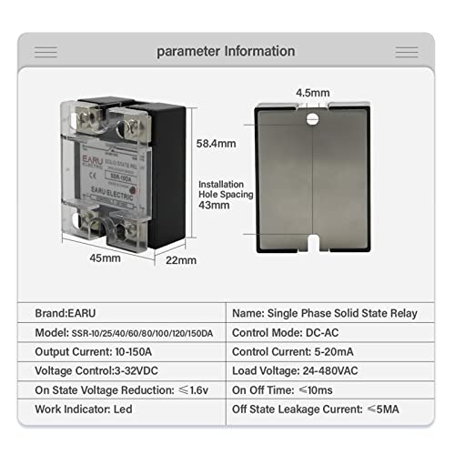 Module de relais à semi-conducteurs SSR 150DA DC en entrée AC en sortie PID - 3
