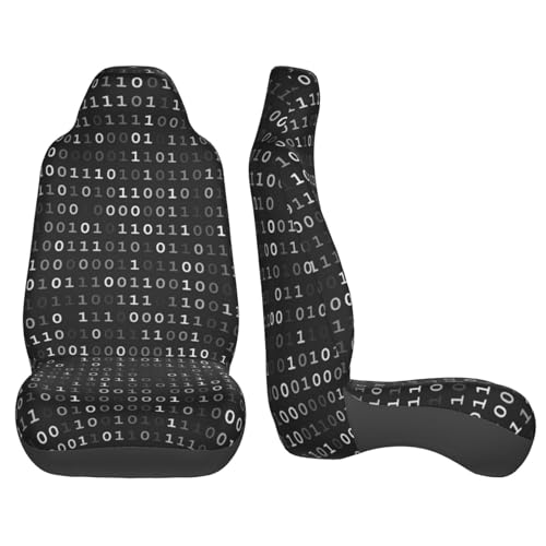 Funda universal para asiento de coche negra con estampado de programador informático 4