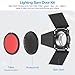 Wellmaking Designed with Bowens Mount on The Back，Barn Door Barndoor Bowens Mount with Honeycomb Grid and 4 Color Gel Filters (Red Orange Blue Green) for Any Led Lights, No Need Standard Reflector