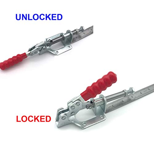 Image of 302F Push Pull Toggle Clamp Latch Anti-slip 2 Pack Hand Tool 300Lbs Holding Capacity Quick Release Heavy Duty Hand Tool for Wood Working (302F-2 Pack)