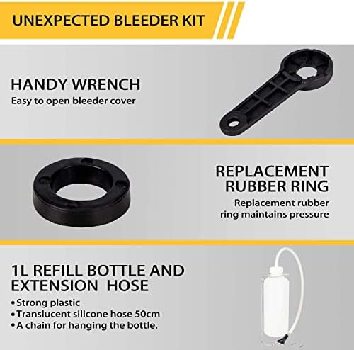 Brake Bleeding Kit 3L Transmission Fluid Transfer Pump,Manual Brake Fluid Pressure Bleeder with 1L Refilling Bottle & 2PCS Cylinder Adapter for Gearbox Oil Filling Changing and ABS Brake Systems