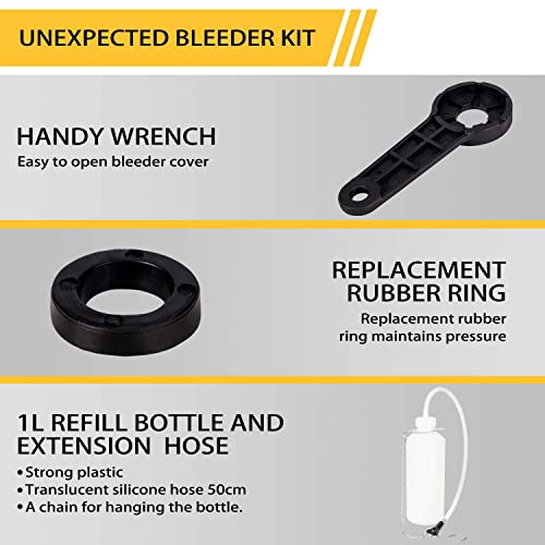 YaoFaFa Bremsenentlüftungsgerät 3L Bremsflüssigkeitswechselgerät Auto Bremsenentlüfter Set mit 1 Liter Absaugbehälter E20 Adapter und Universal-Bremsentlüftungsadapter