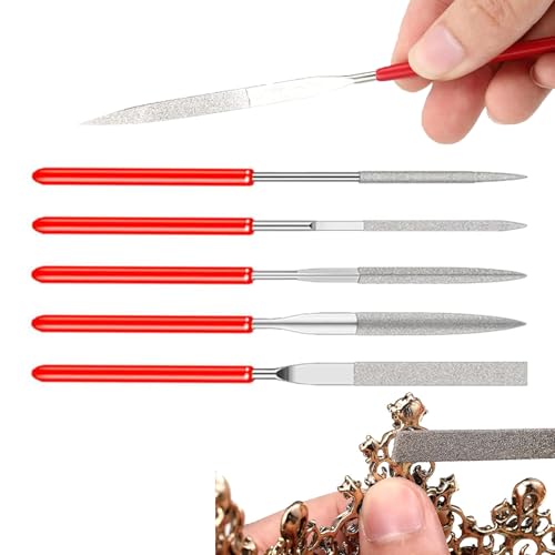 JYNXOR Set di 5 Pezzi Mini Lime e Raspe Diamantate, Utensili Professionali per Lavoro di Ceramica/Terracotta/Metallo, Strumenti Per La Scultura In Legno, Raspa, Lima per Legno, Set Utensili Lavoro