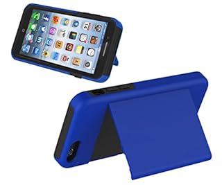 Digital4all(TM) Hybrid Dual Layer Case with Credit Card Holder for APPLE IPHONE 6 4.7" - Hard Case Soft Silicone + FREE GIFT Screen Protector + DigitalCase Stylus Pen (Blue)