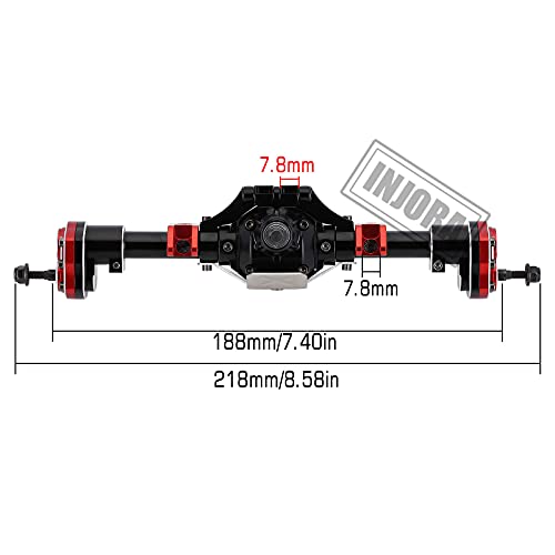 Injora Rc Axle Metal Front And Rear Portal Axle With Protector For 1:10 Rc Crawler Car Axial Scx10 & Scx10 Ii 90046 90047 Upgrade Parts(Black) #TOP3