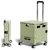 折りたたみ ショッピングカート キャリーカート コンテナキャリー 360°回転四輪 ショッピングカート耐荷70kg/80kg/90kg グリーン/クリーム ホワイト/グレー 蓋付き 買い物カート 運動会 釣り BBQ 海水浴 ピクニック キャンプ用 軽量 アウトドア 座れる 家庭用 釣り 台車 静音（M、四輪、グリーン）