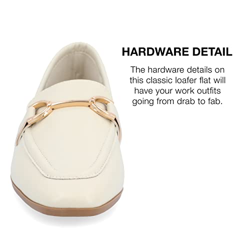 Image of Journee Womens Mizza Loafer Slip On Square Toe Dress Flats
