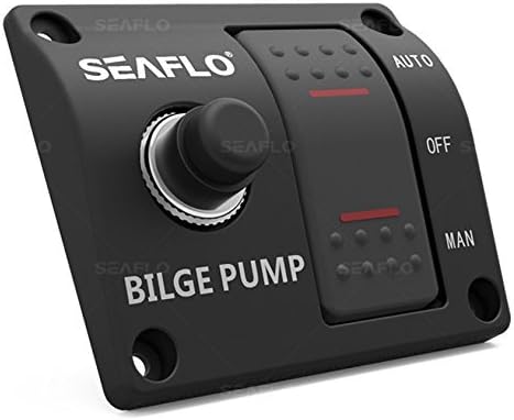 SEAFLO 3-Way Bilge Pump Panel Rocker Switch Automatic/Off/Manual with built in 15A Circuit Breaker 12v 24v 32v