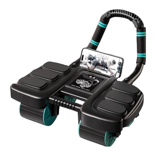 Abdominal Wheel Ab Roller, Automatic Rebound Abdominal Wheel With 6 Elbow Supports, Abdominal Exercise Machine Ab Wheel Roller With 4 Wheel Support For Core Strength Training Fitness Trainer Core Work