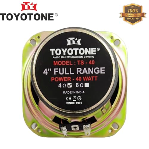 Image of TOYOTONE 3 inch Inch Full-Range Speaker | Dual Cone | 20W Nominal | 40W Max | 4-Ohms | Copper Coil | 53mm Dual Magnet | High Sensitivity | Ideal for Home & Car Audio (Pack of 2) (4 Inch)