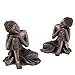 Produktbild Set von 2 braun Ausruhen Holz Effekt Thai Buddha Figuren Ornaments