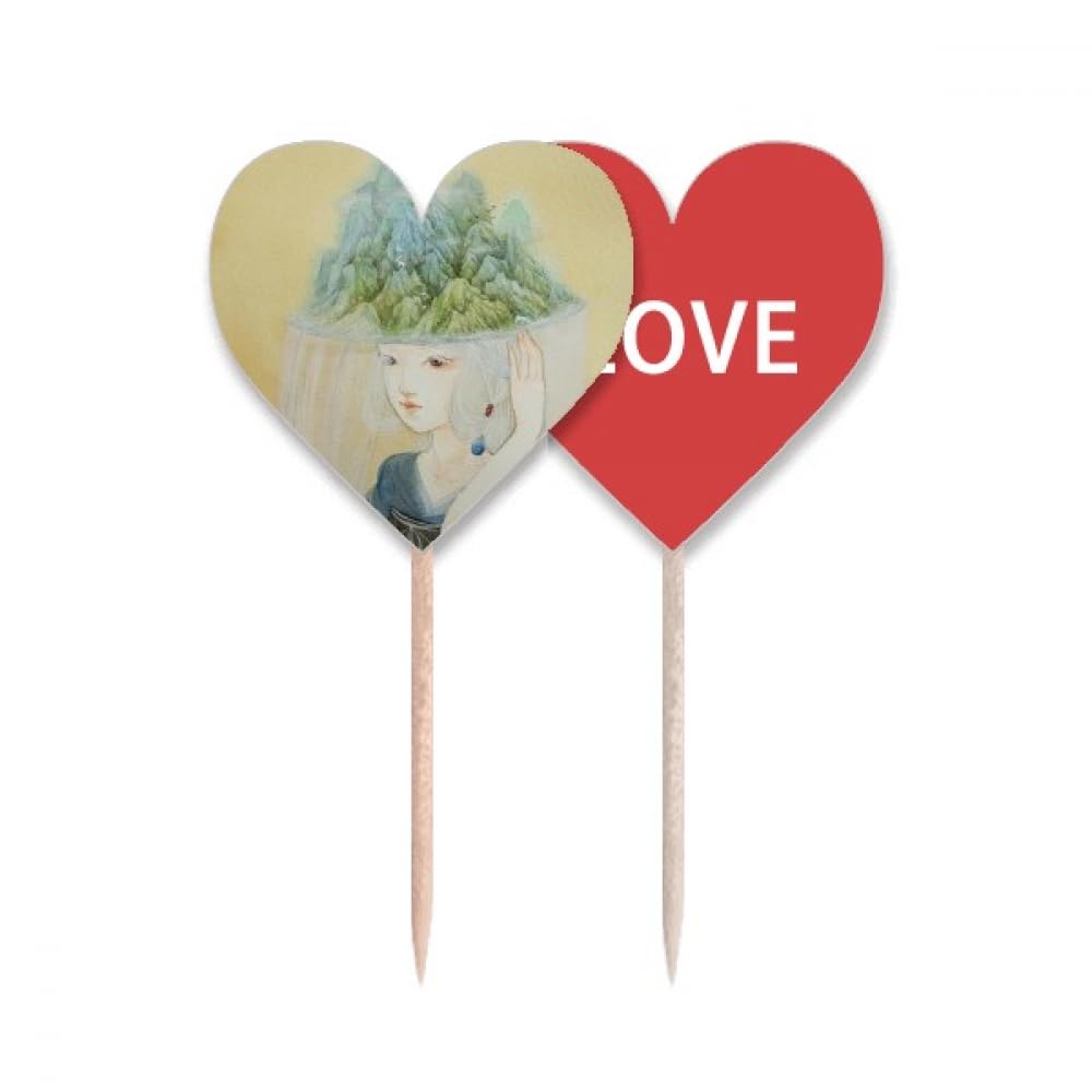 Cure-dents drapeau antique pour cupcake et décoration de style chinois chic